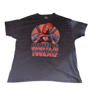 Marvel Deadpool "Believe In Yourself" Graphic Tee Size Men 2XL